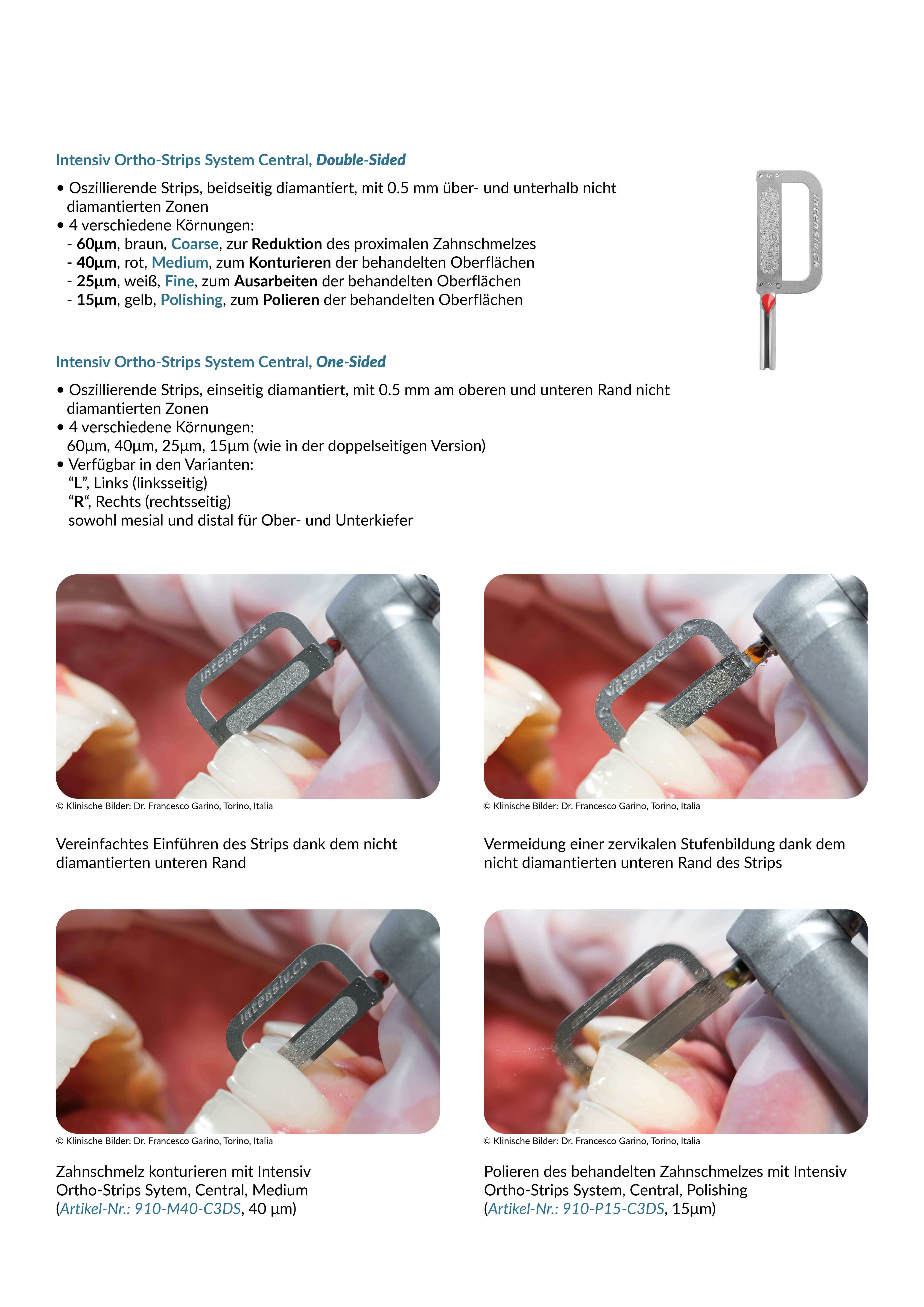Intensiv Ortho-Strips System - Central, 15µm, Polishing (gelb), One-Sided (links)