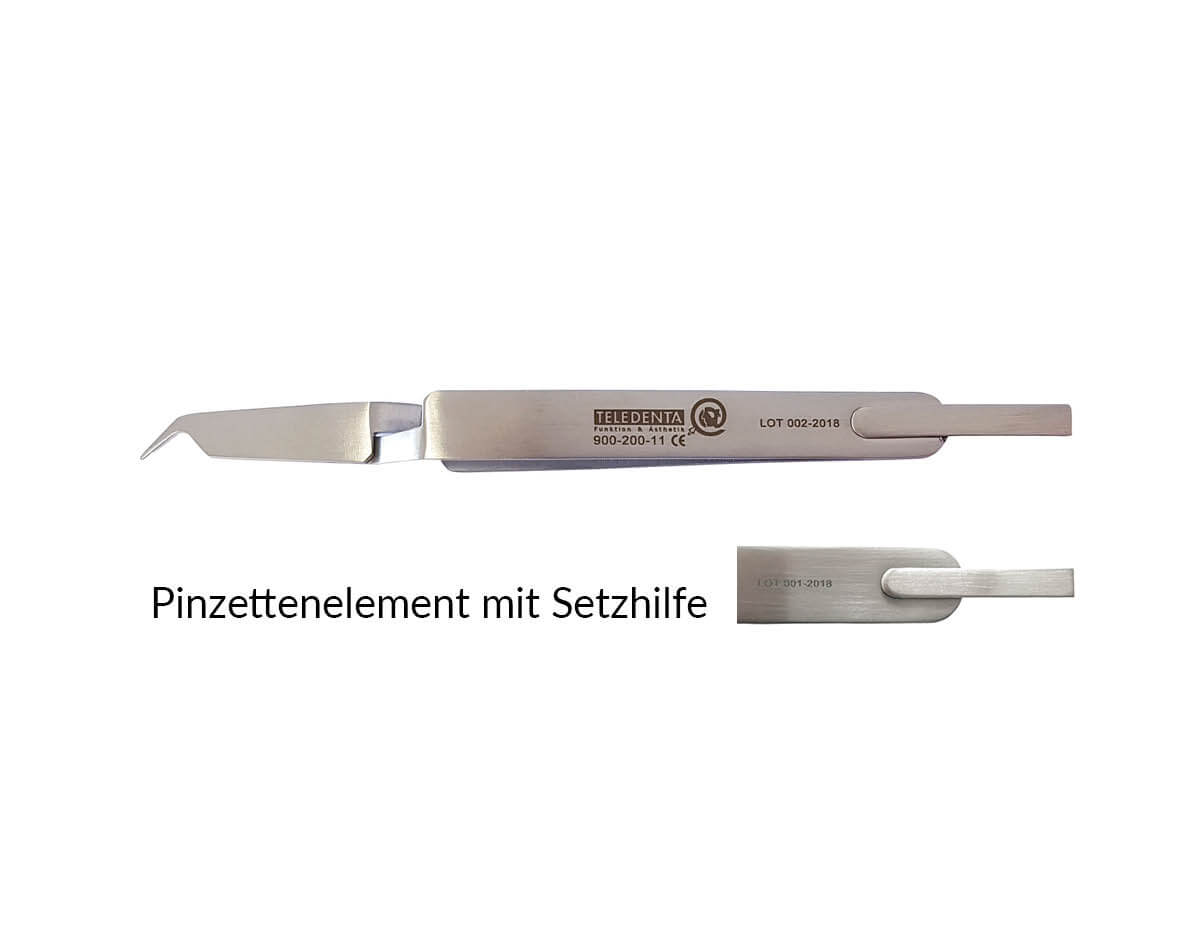 Klemmpinzette, mit Setzhilfe