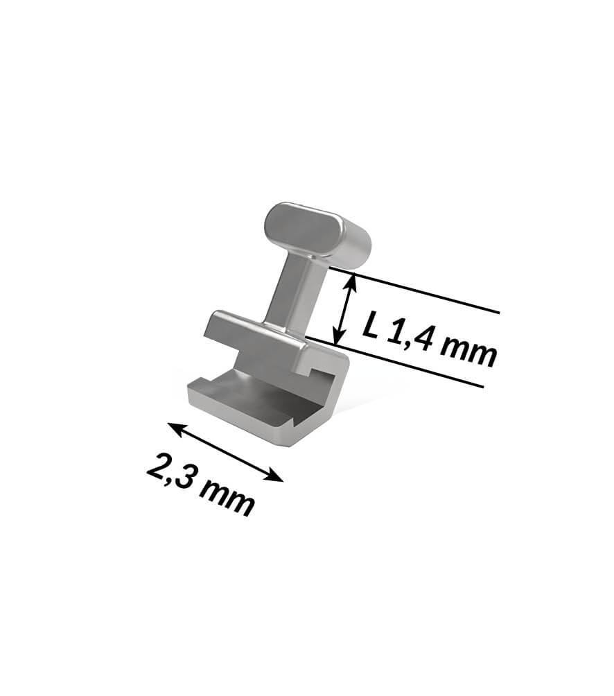 Klemmhäkchen mit T-Hook, kurz (1,4 mm)