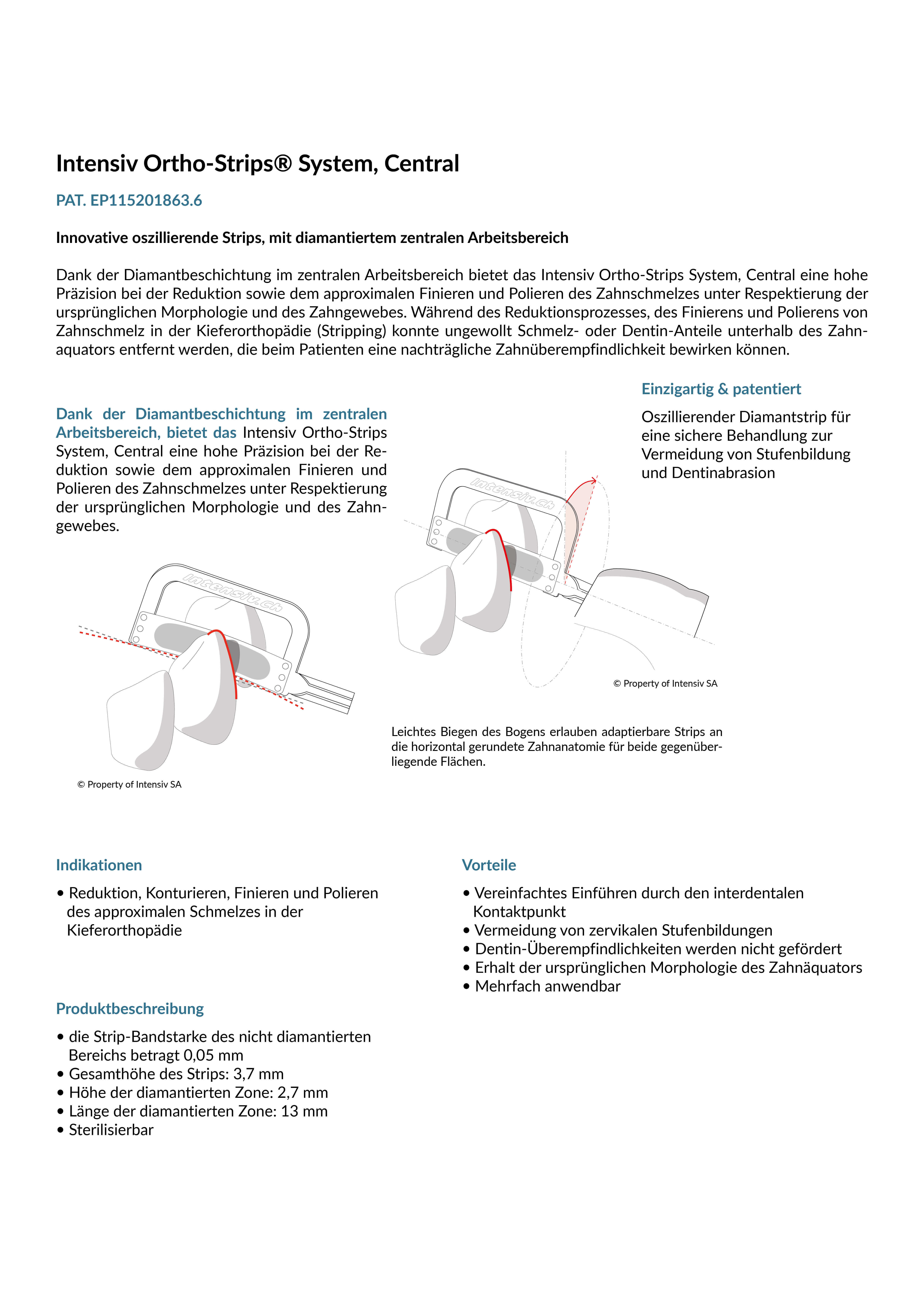 Intensiv Ortho-Strips System - Central, 15µm, Polishing (gelb), One-Sided (links)