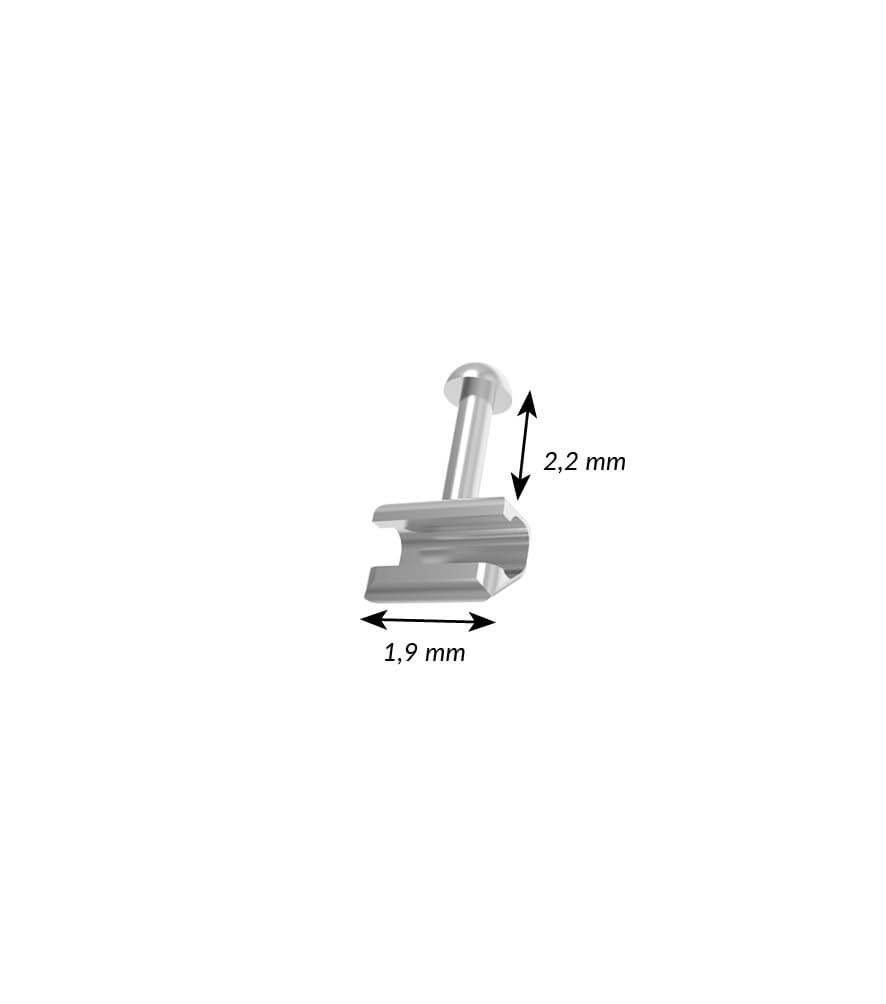Klemmhäkchen mit Hook 0.018" - L 2,2 mm