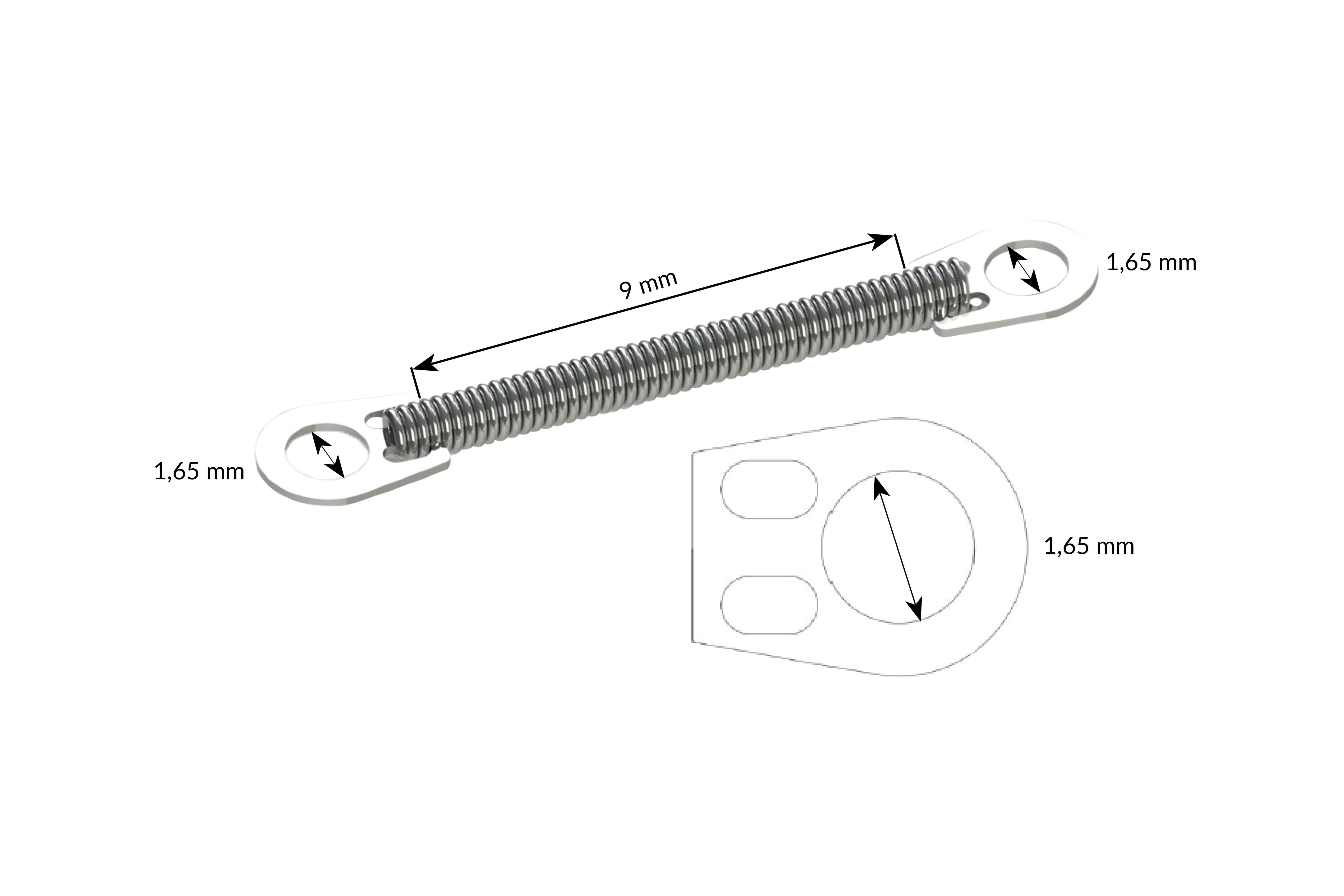 NiTi Zugfeder 0.013", Länge 6 mm (2 kleine Ösen)