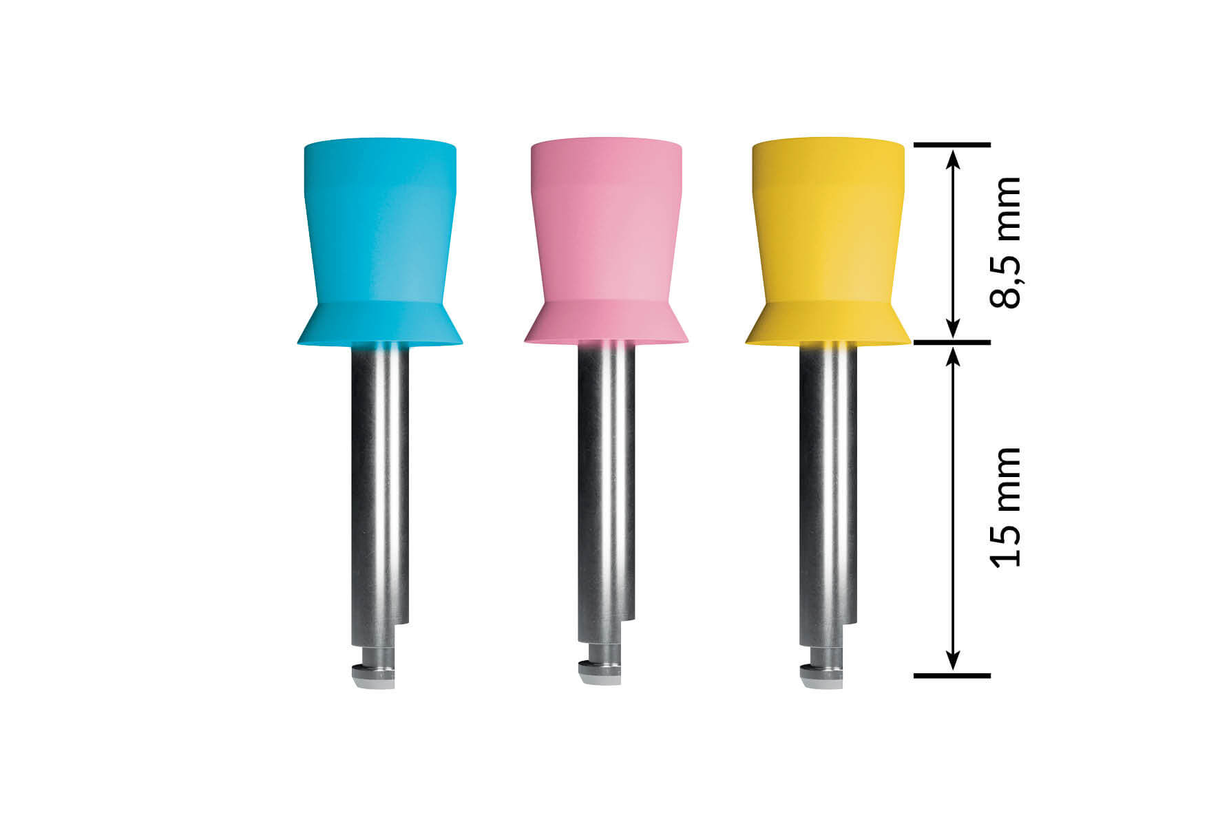 Polierkelche (Prophy-Cups), Schaftlänge 15 mm (Standard Kelch 8,5 mm), regular (Light Blue)